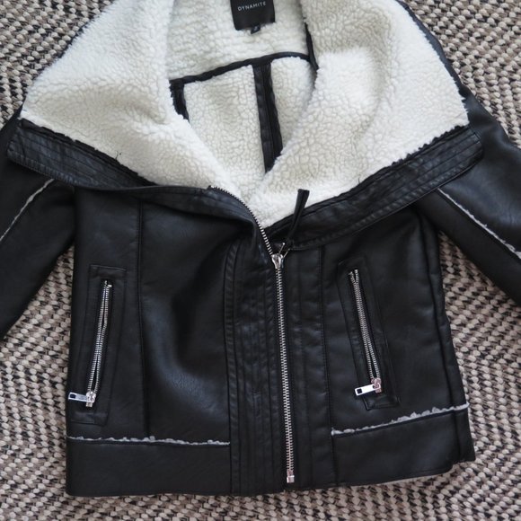 Dynamite Sherpa Moto Jacket Size Medium - Picture 4 of 9